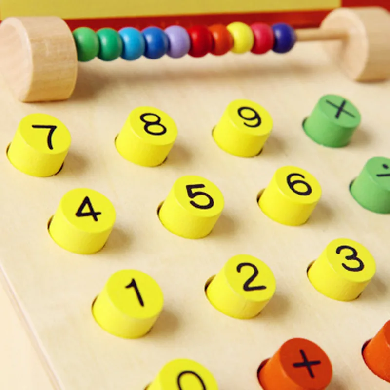 Wooden Simulation Supermarket Cash Register Parent-child Interaction Play-house Educational Toys Infant Math Teaching Aids 3