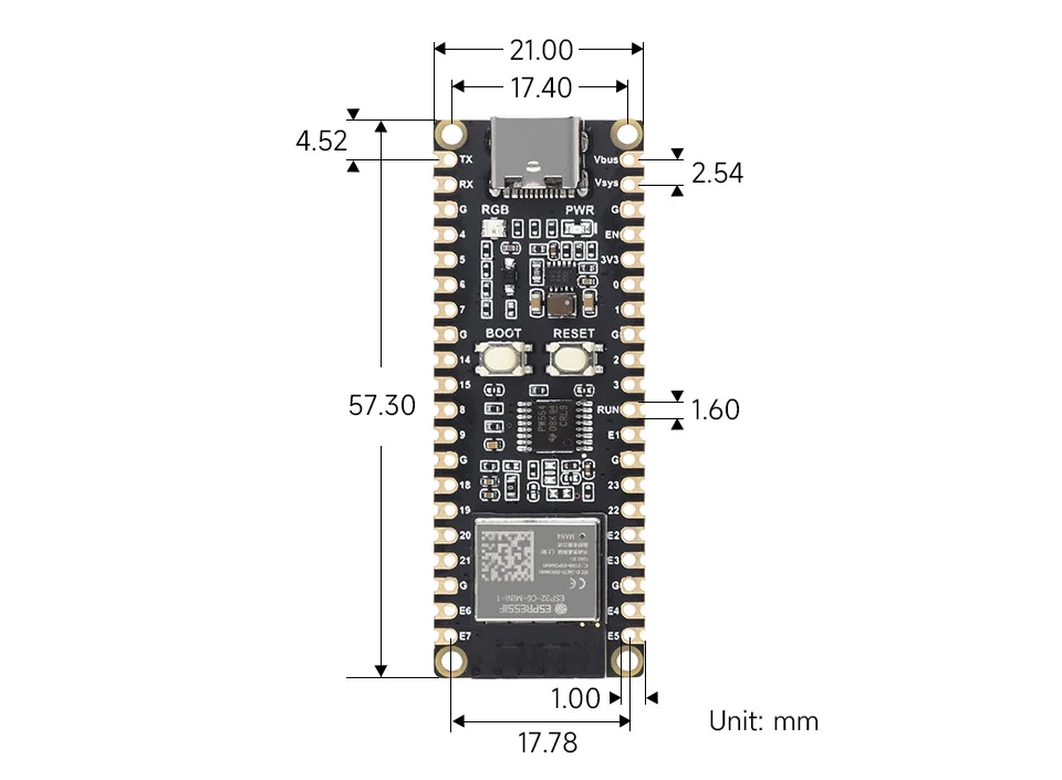 ESP32-C6-Pico-M    , WiFi 6  , 160MHz ̱ ھ μ, ESP32-C6-MINI-1 
