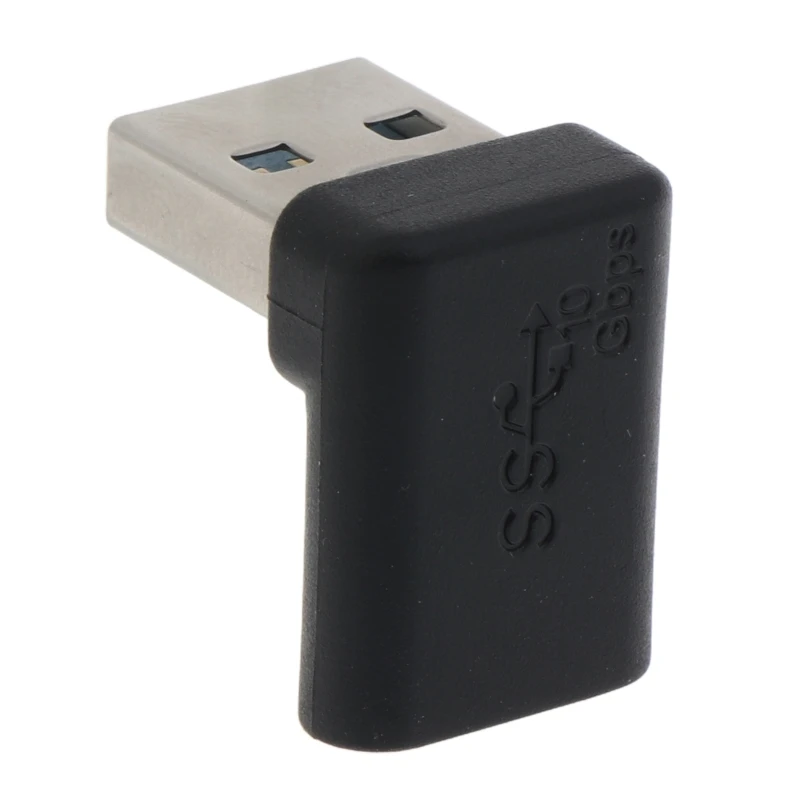 90 도 직각 USB C 암-USB 3.0 수 어댑터, 노트북 충전기 케이블 어댑터 데이터 충전 10Gbps