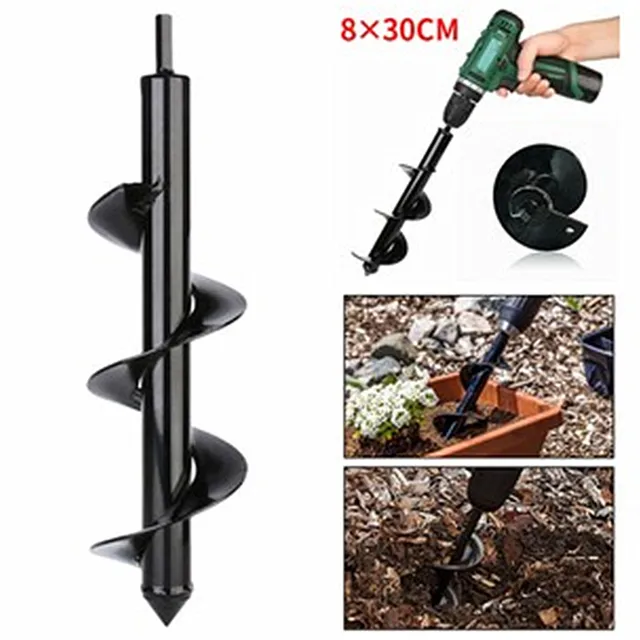 Ground Drill Bit Spiral Blade Planting Flowers Grass And Vegetables Spiral Rod Hemp Garden Forest Greening Loose Soil Drill 2