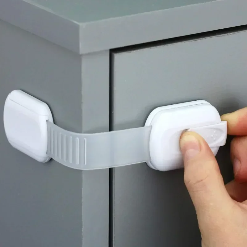 Baby Safety Lock Drawer Child Safety Cabinet Locks  Baby Safe Straps Adhesive Cabinet Drawer Door Latches  baby safety