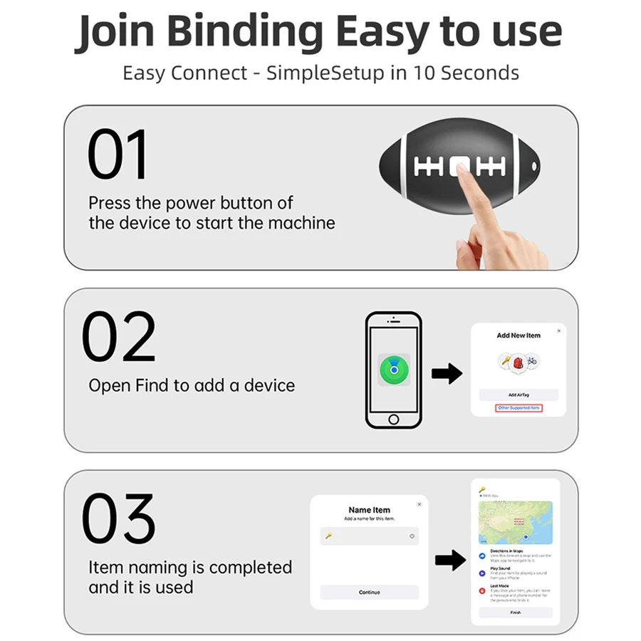 Bluetooth GPS Tracker Smart Tag Anti Lost Locator for iPhone IOS Find My APP Pet Kids Wallet Luggage Car MIF Key Finder Rugby