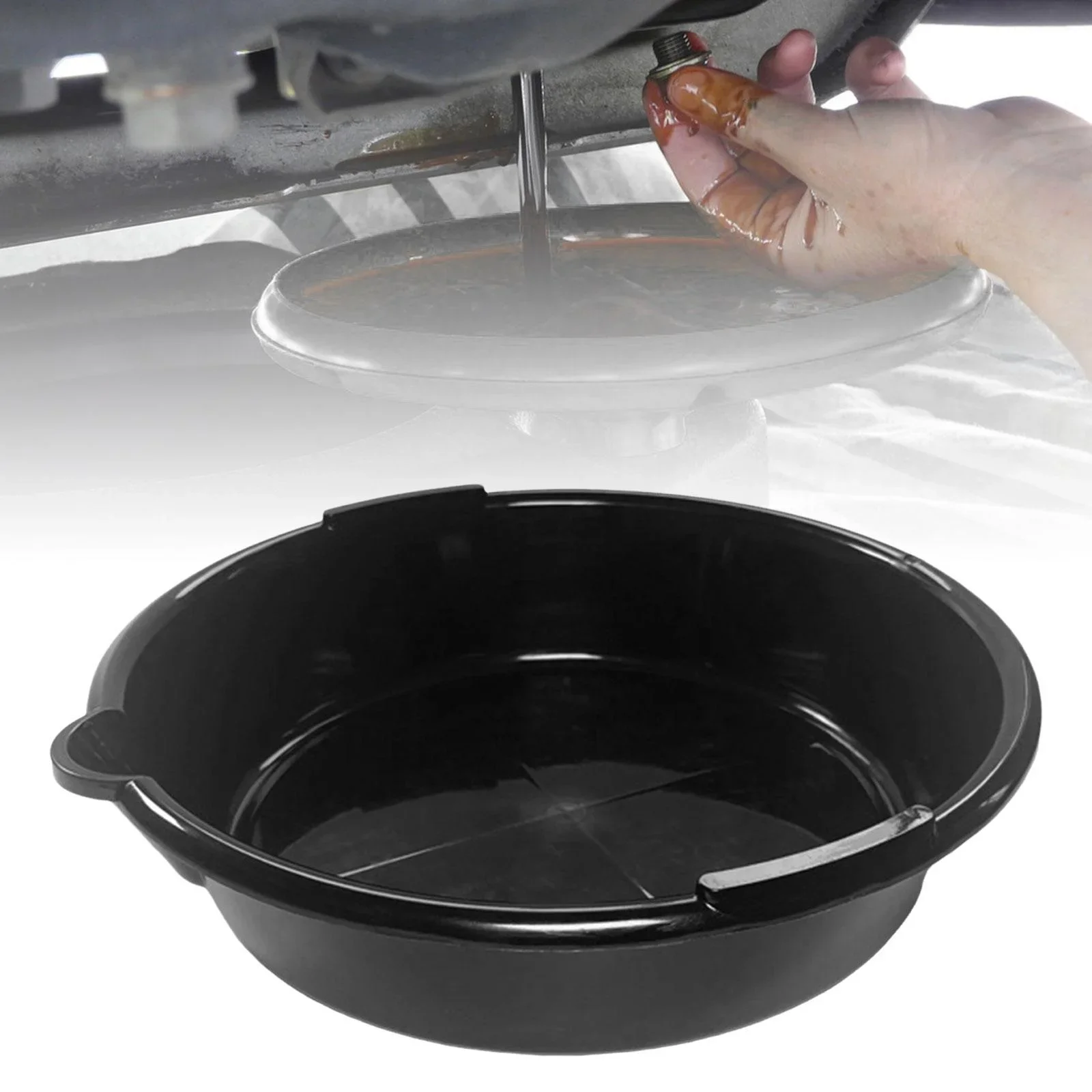 Oil Drain Container 6.5L Oil Drain Container Car Oil Change Pan Receiving Basin Pan Anti Splash Leak Proof Auto Repair Basin for Workshop
