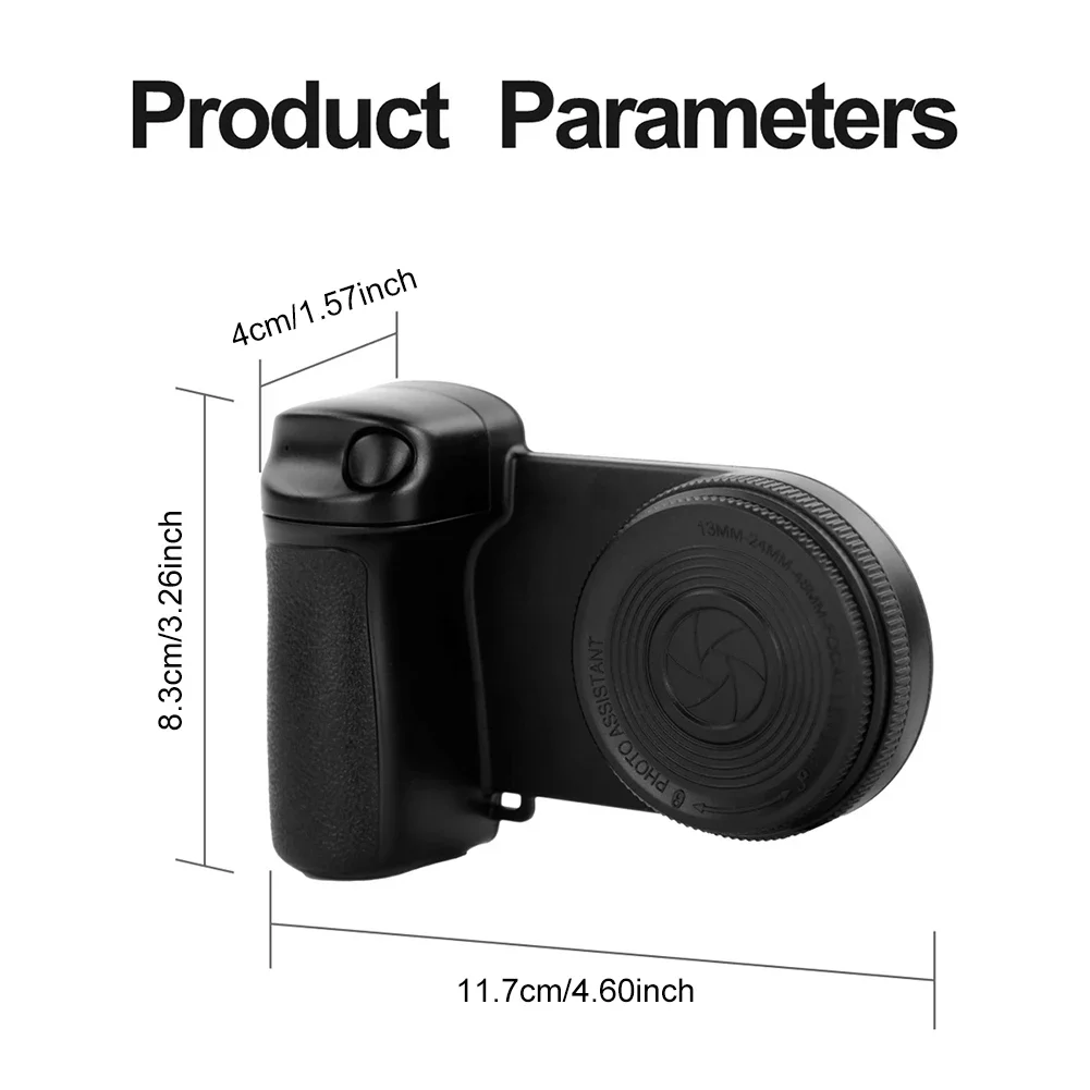 For Magsafe Bluetooth-Compatible Shutter Phone Hand Grip Camera Handle Grip Selfie Stablizer with Fill Light & Reflective Mirror