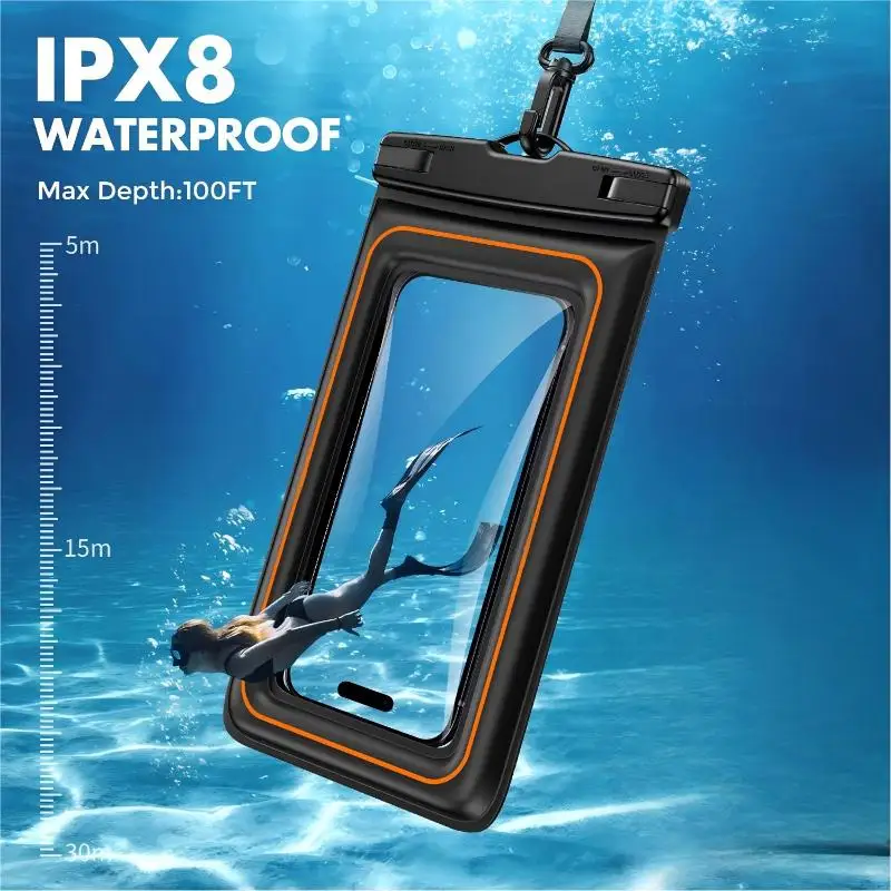 Enhanced Waterproof Phone Pouch with Floating Lanyard