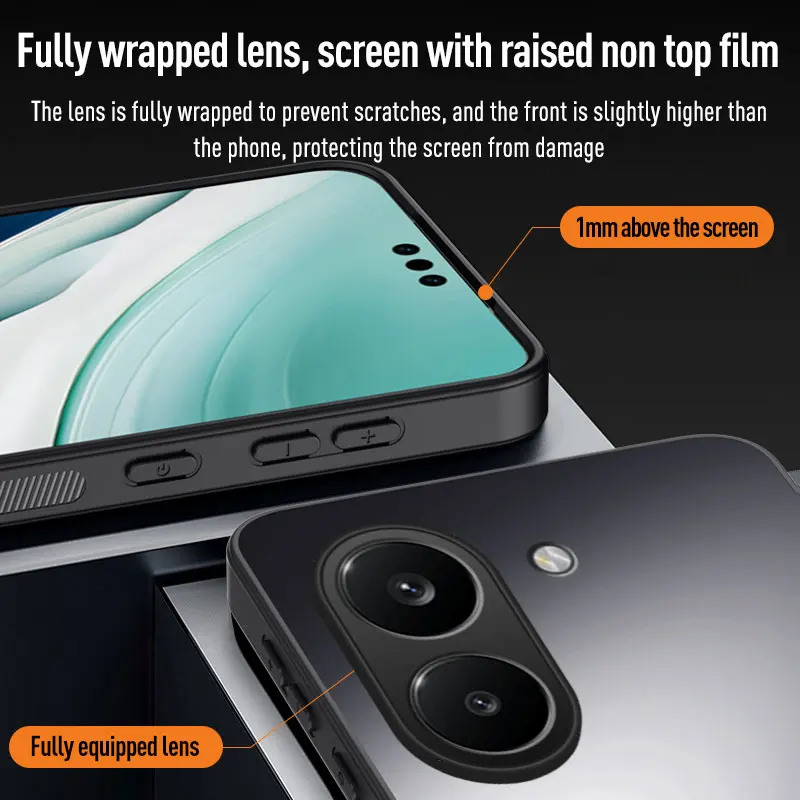 Shockproof Frosted Matte Hard Bumper with Camera Protection