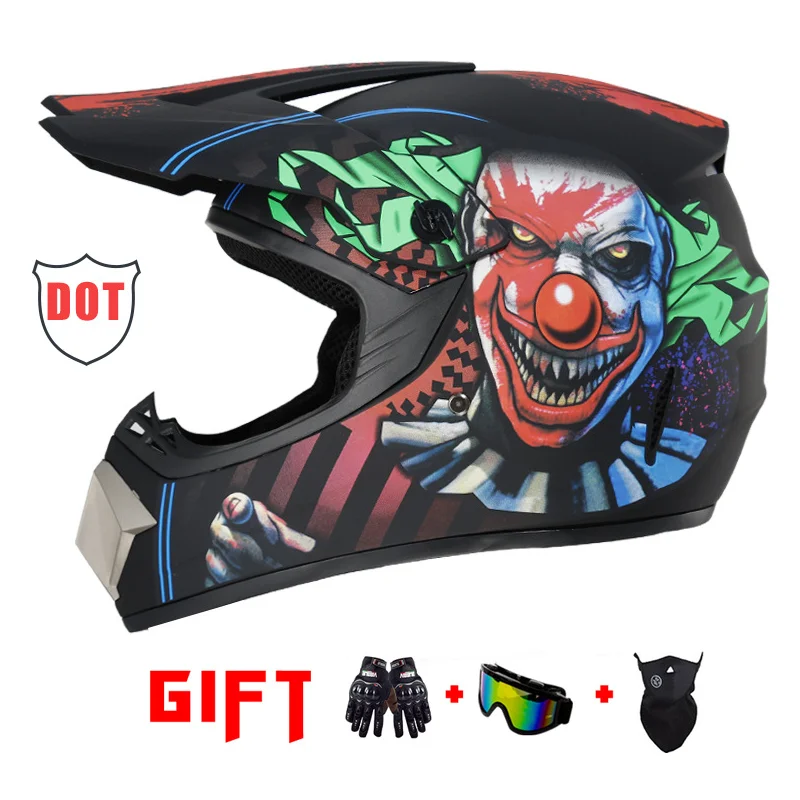 

Motorcycle Helmet Men Women Full Face DOT Full-cover Personality Motorcycle Four Seasons Youth Kids Child Helmet