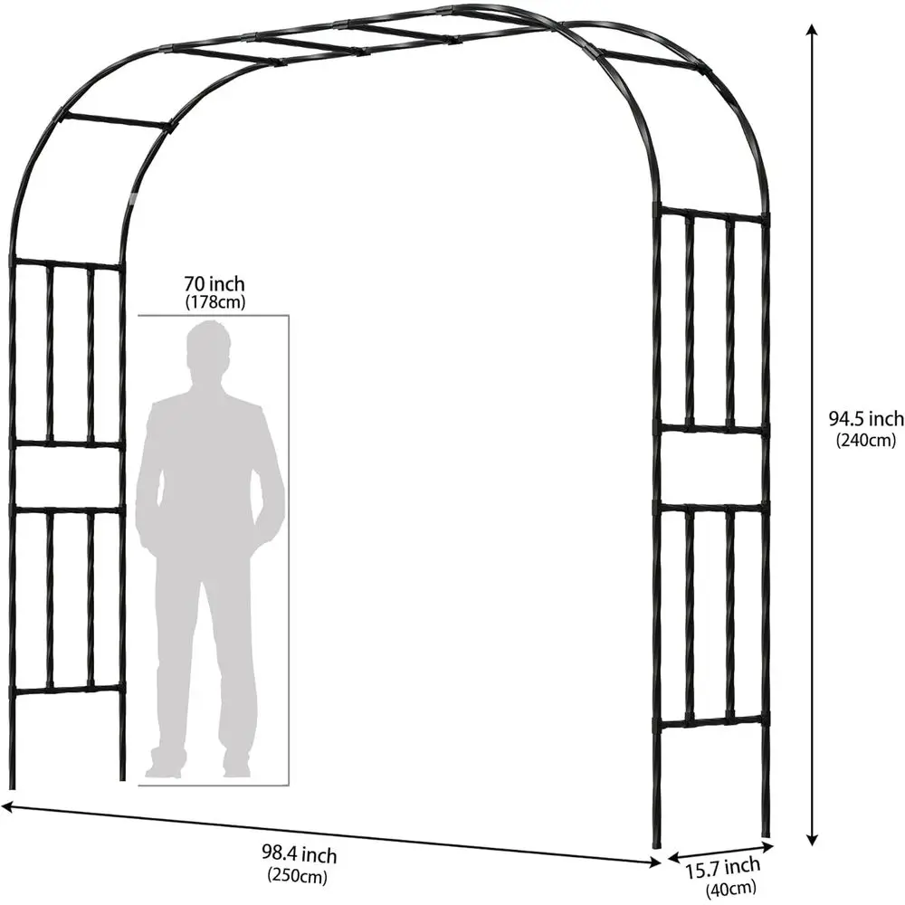Galvanized steel garden trellis arch image 2