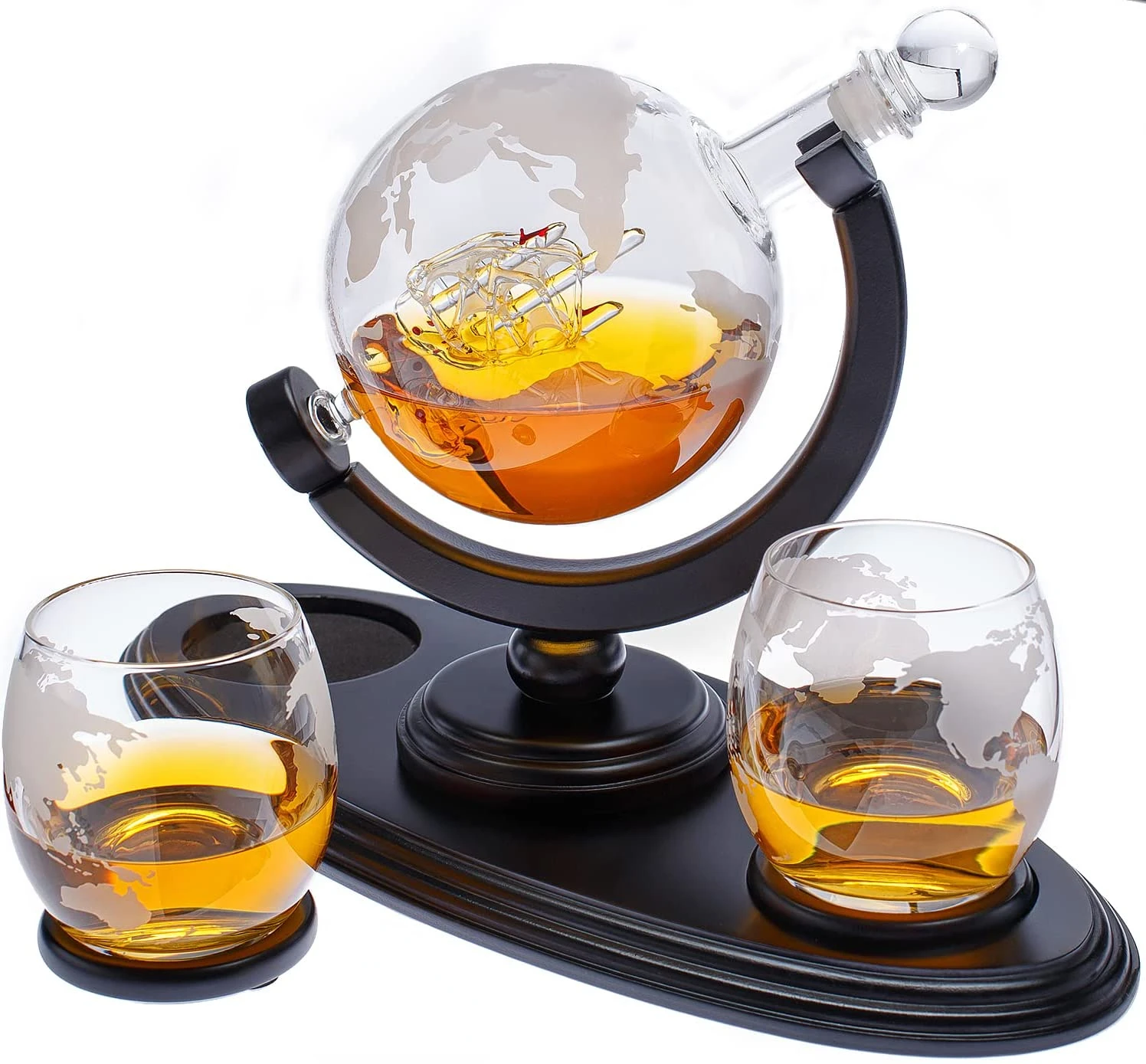 Globe Decanter Set Home Bar Whiskey Decanter Gift Set Home Bar Liquor