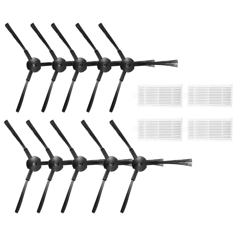 10 Pezzi Spazzola Laterale + 4 Pezzi Filtro Hepa Per Ariete Briciola 2711 2712 2713 2717 Robot Hofer Cleaner Parti Accessori