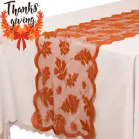 Maple Leaf Lace Table Runner Autumn Tablecloth Table Decoration For Thanksgiving Harvest Season 4