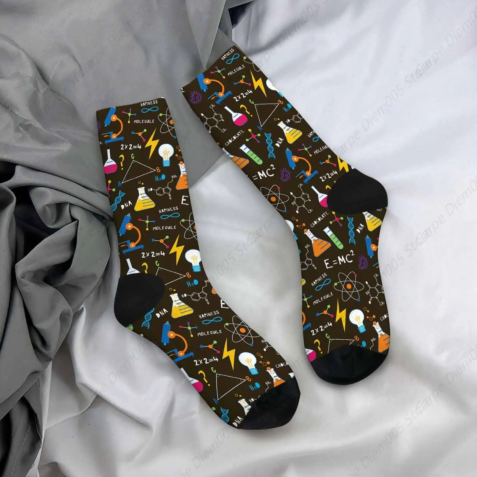 Science Experiment Athletic Crew Socks Math Creative Socks For Men