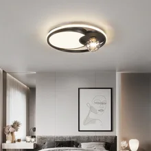 

Modern Led Ceiling Lamps with Black Round Glass Ball Ceiling lights Dimmable for Bedroom Living Room Kitchen Interior Decoration