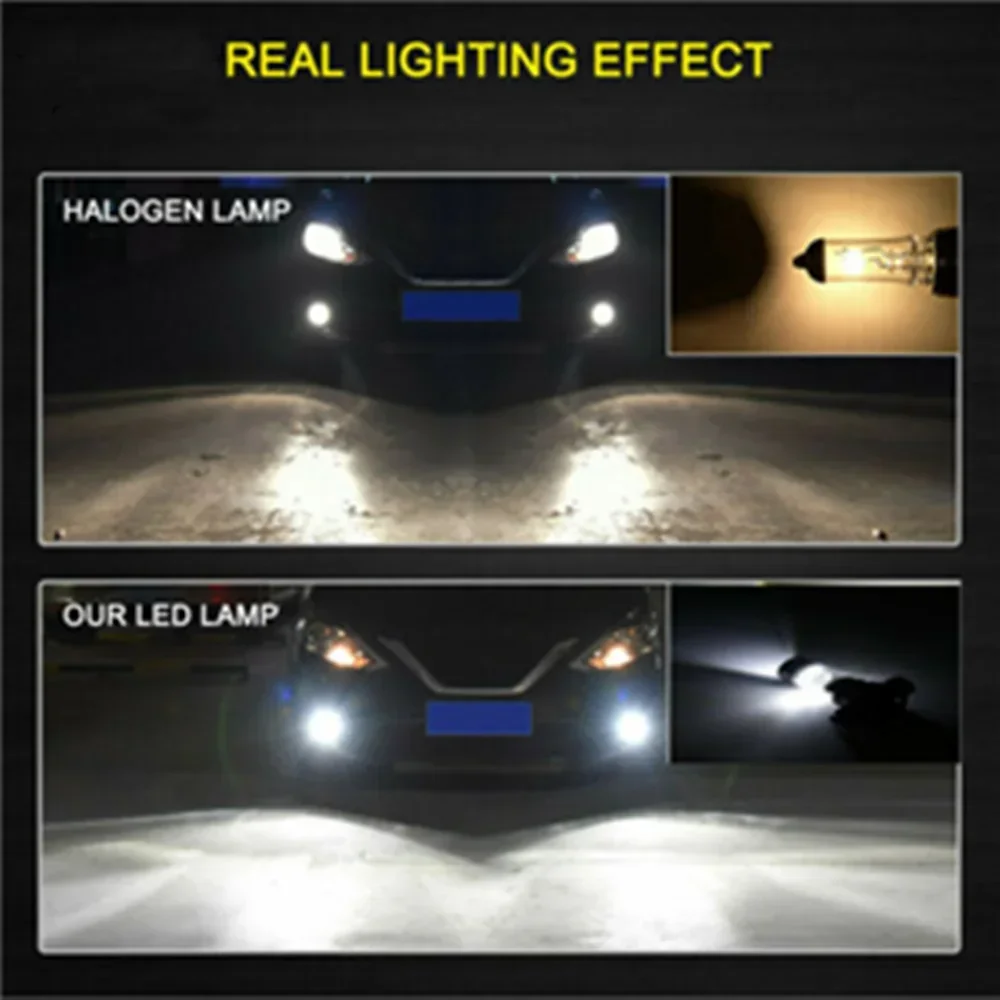 LED fog and headlight bulbs H16EU conversion kit 100W 6000K 12V 24V
