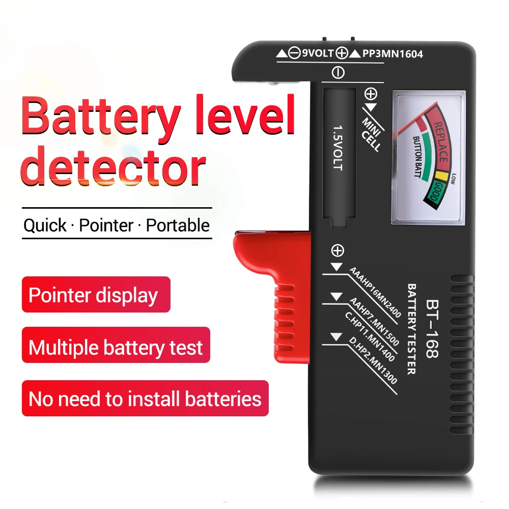 Battery Tester Colour Coded Meter Indicate Volt AA/AAA/C/D/9V/1.5V Batteries Universal battery tester voltage gauge voltage tester