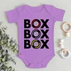 "Box Box Box" F1 Tyre Compound Design Newborn Bodysuit Short Sleeve Jumpsuit Boy Girl Baby Clothes Soft Cotton Infant Romper 4