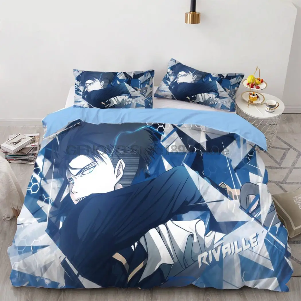 

Anime 3D Attack on Titan Printed Bedding Set Queen Size Levi Ackerman Duvet Cover Pillow Case Adult Kids Bedclothes Bed Linens