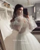 OLOEY Sexy Off Shoulder Tulle A Line Wedding Dresses noivas Princess Sweetheart Puff Long Sleeves Sweep Train Bridal Gowns 3