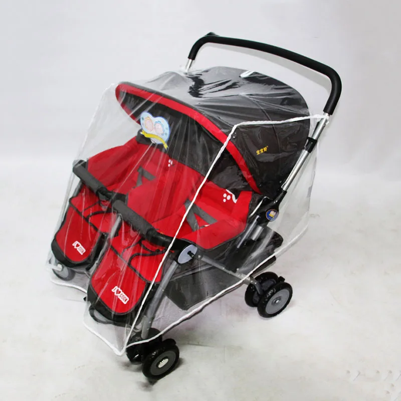 Infant Stroller Raincoat for Twins Baby Pushchairs Rain Cover Clear Stroller Raincoat Wind Dust Shield Stroller Accessories Stroller Rain Cover