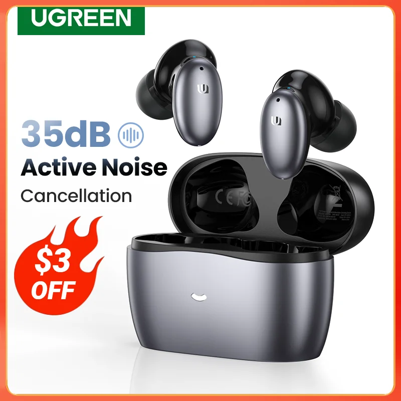 UGREEN HiTune X6 ANC Wireless Headphone Bluetooth 5.1 TWS Earbuds ANC 35dB Hybrid Active Noise Cancelling for iPhone 15 Pro Max