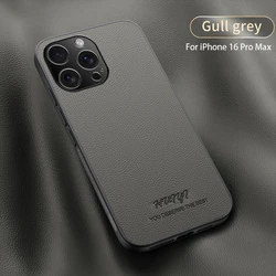 Luxury Magnetic Leather Phone Case - Shockproof Cover - iPhone 15 Plus (Gray)