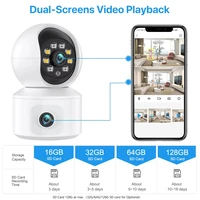 Caméra IP WiFi iCsee 6MP à double objectif et double écran, PTZ, suivi automatique, caméra de sécurité domestique, moniteur bébé, caméra de surveillance vidéo CCTV 6