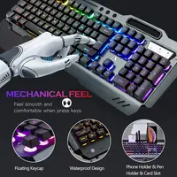 K680 Wireless Gaming Keyboard and Mouse Combo,Rainbow LED Backlit Keyboard with Rechargeable 3800mAh Battery Metal Panel - Image 4