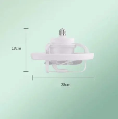 LED Shaking Head Fan Light E27 Screw Remote Control