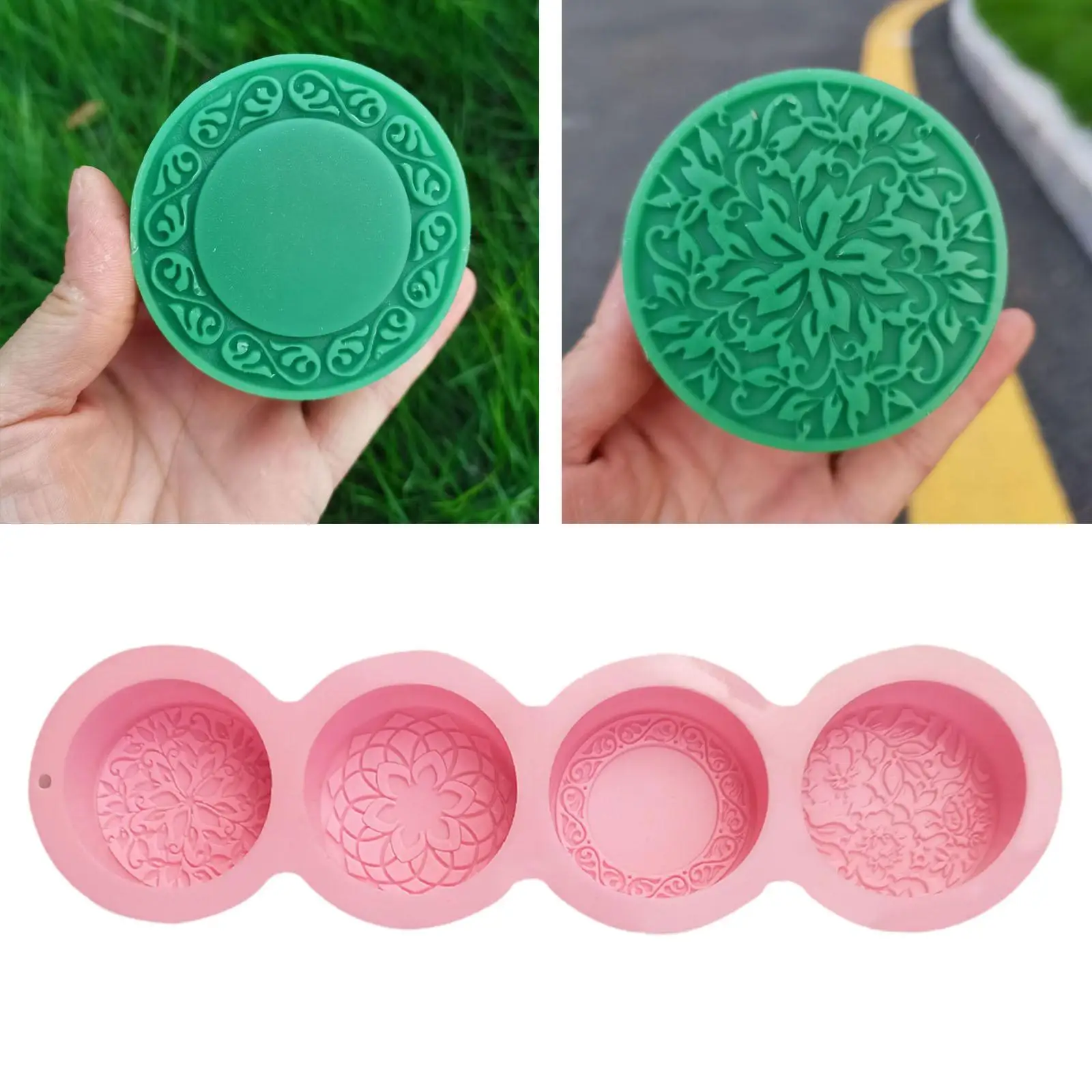 Premium Silicone Soap - 4 Cavities for Handmade Soap, Cake, and Biscuit Making