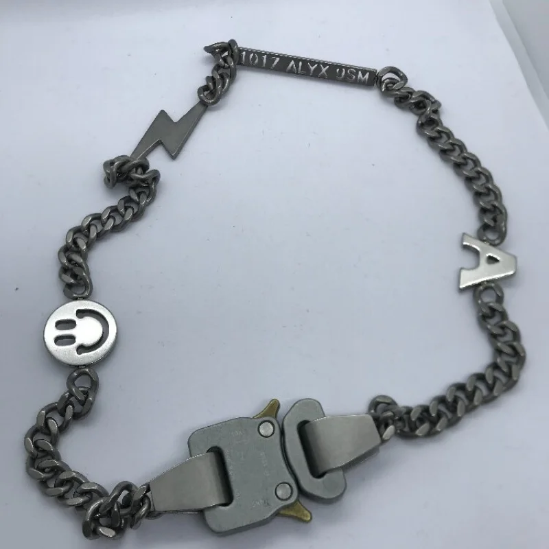 

Free shipping Hero NECKLACE Men Women 1017 ALYX 9SM Hollow letter "A" logo char Necklace CHAINLINK stainless steel Colorfast