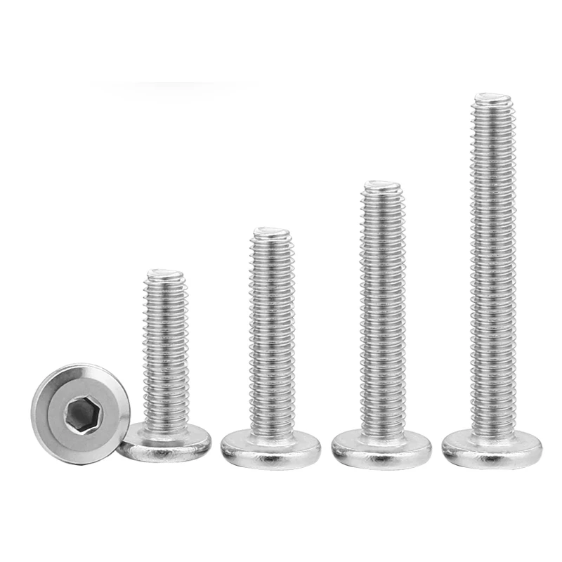 Socket Cap Head Screw 10pcs/lot 304 stainless steel chamfered hexagon socket screws M3 M4 M5 M6 M8 beveled edge furniture screws connecting bolts socket cap head screw