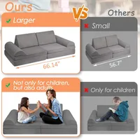 Play Couch Sofa for Kids Large Size, Modular Kids Play Couch, Kids Couch Building Fort, Children Convertible Foam Cushion Couch 2