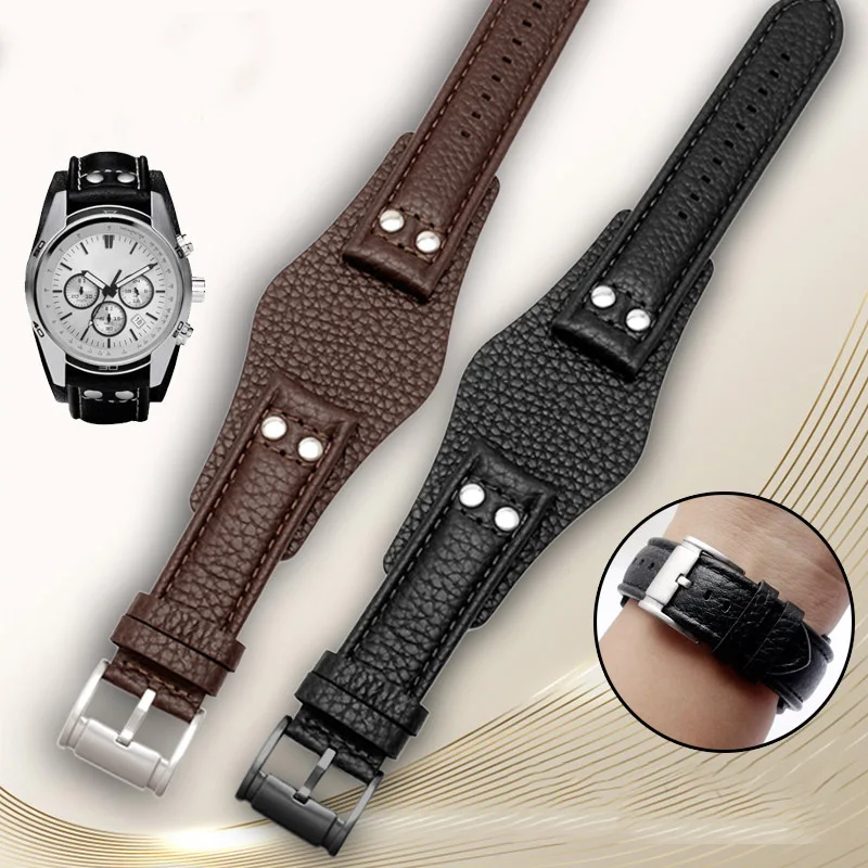 20mm 22mm Genuine Leather Watchband strap With mat for fossil CH2890