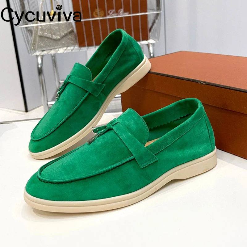 

Quality Suede Leather Loafers Women Flat Casual Shoes Fringe Decor Mules Spring Summer Walk Runner Shoes Woman 2022 Hot Sale