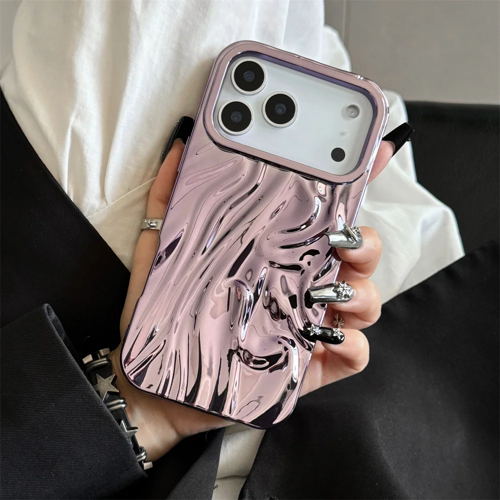 Electroplate Water Ripple Protective Phone Case - TPU Soft Cover
