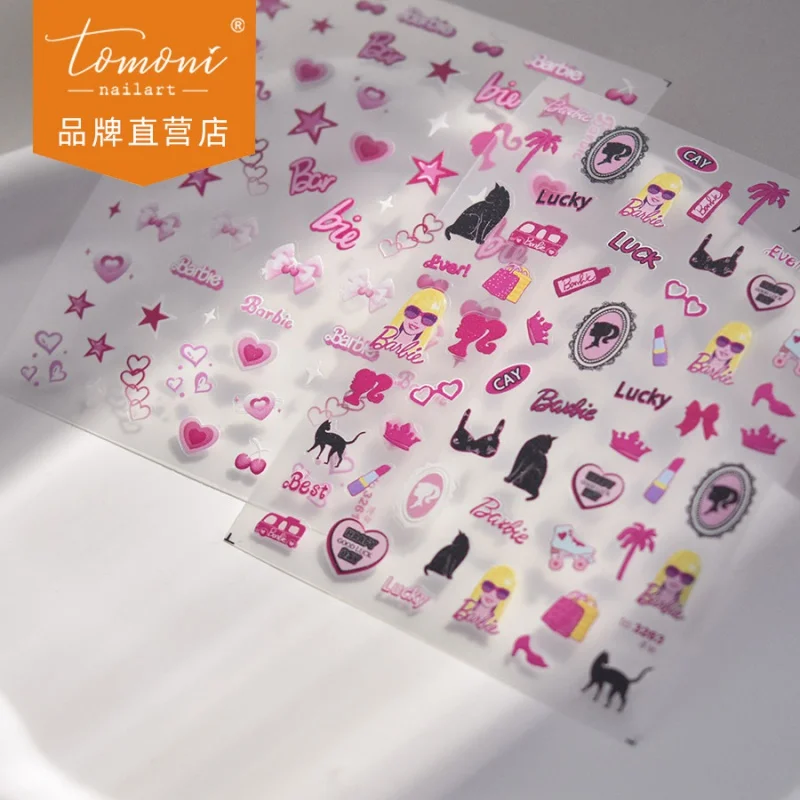 

Tomoni Thin Tough Nail Stickers Popular Cute Nail Sticker Factory Wholesale Japanese Love Barbie 3261