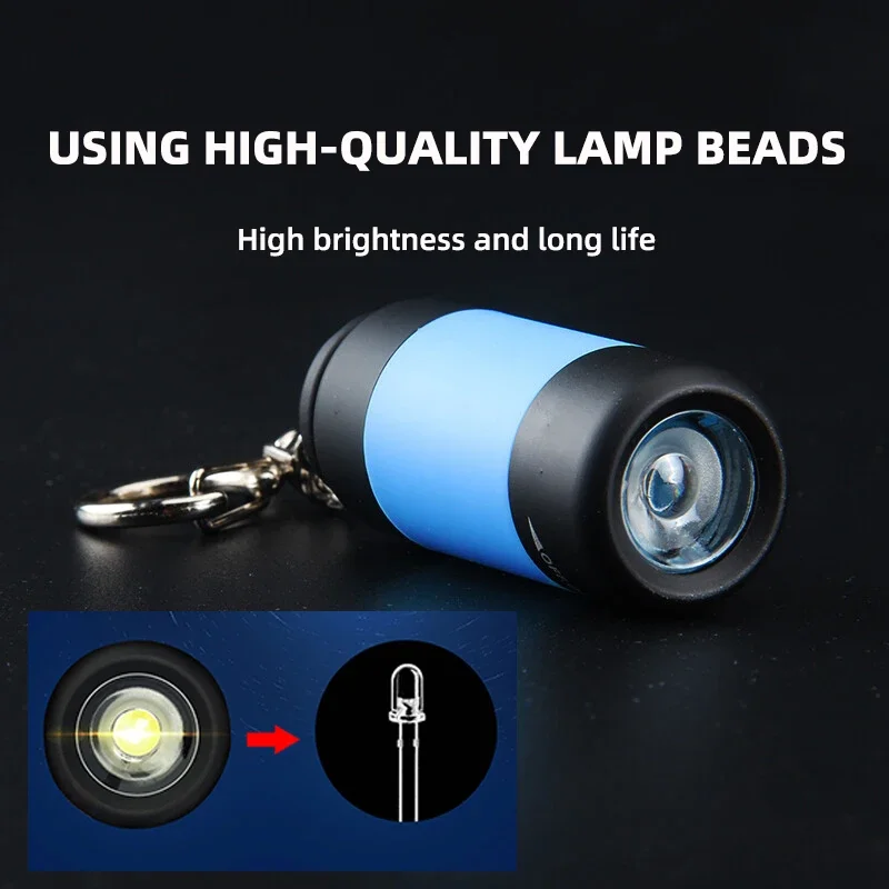 MINI USB Rechargeable Flashlight Keychain Torch Finger Light Camping Light