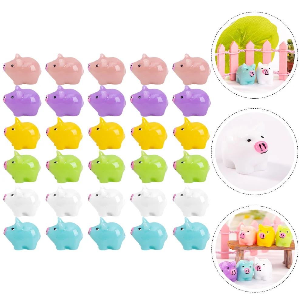 

Resin Mini Pig Micro Landscape Decoration Piggy Figure Small Statue Desktop Sculpture Moss