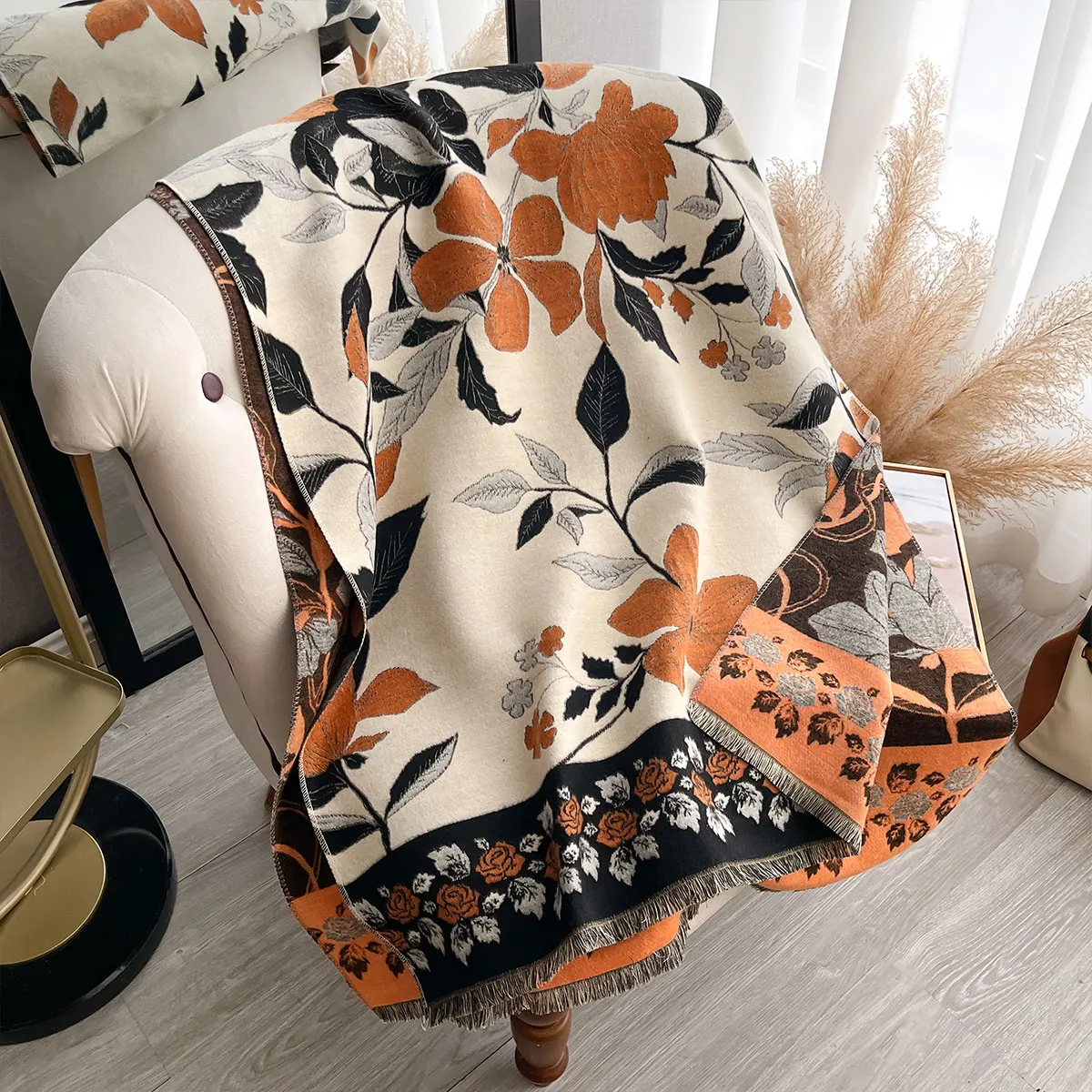 2025 NEW Brand Women Two-Sided Print Scarf Imitation Cashmere Soft Warm Pashmina Shawl Winter Coldproof Windproof Blanket Scarf