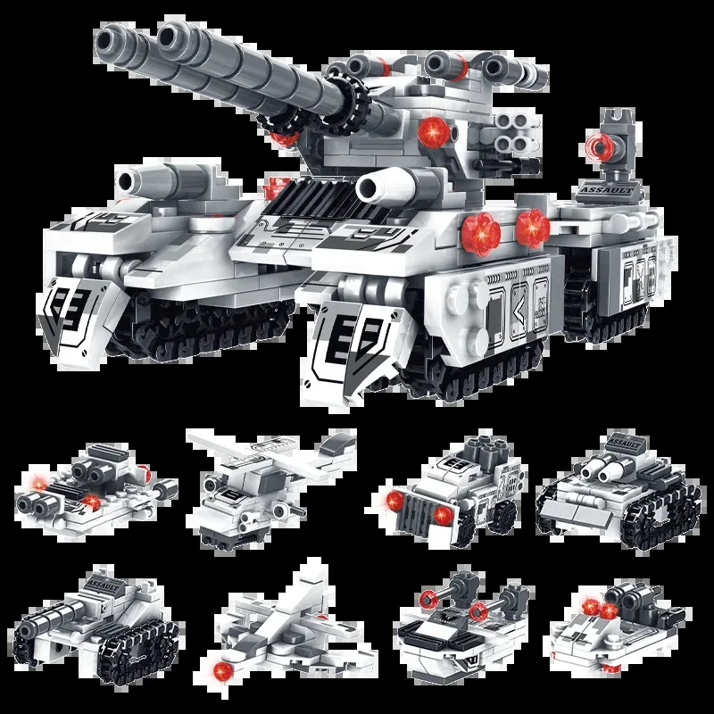 2026 WW2 Military Vehicle Tank 8in1 Airplane Truck Model Building Blocks DIY Bricks Kids Construction Toys Gifts For Boys Adult