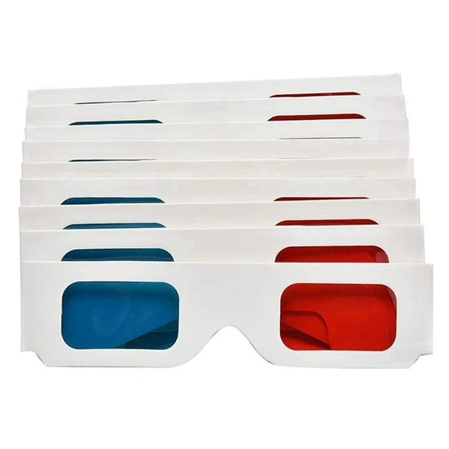 Gafas 3D rojo-azul/anaglifo cian Gafas 3D de estilo simple Juego de  películas 3D Ormromra CZDZ-ST28