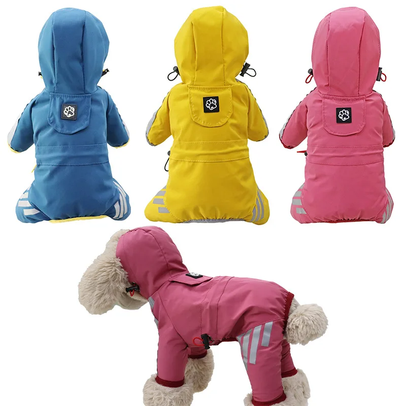 

Raincoat with Hood for Dogs,Waterproof Dog Rain Coat, Reflective Strap and Leash Hole,Easy to Put On and Off Poncho