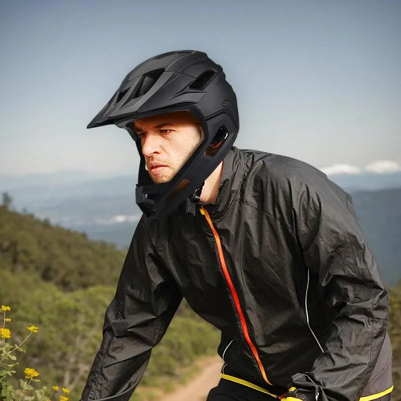 2025 Adult Bicycle Bike Helmet Full Face Detachable One-piece Motorcycle Riding Safety Full Face Helmet Head Protection