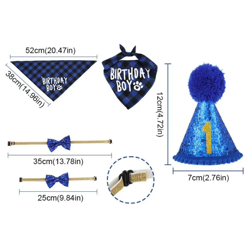 Pet Party Decoration Set Dog Birthday Triangle Scarf Hat Bow Tie Dog Birthday Decoration SuppliesDog Supplies для собак Cat 6