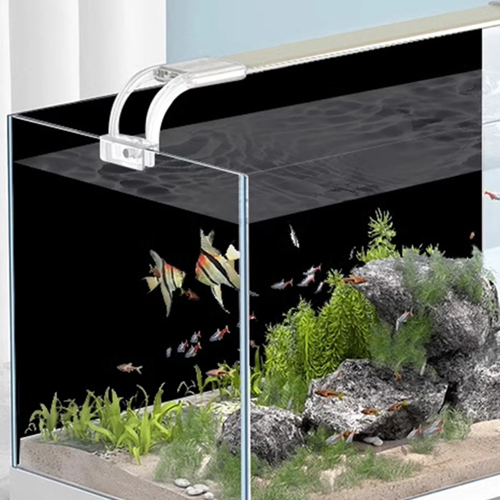 Black Aquarium Background Static Cling No Adhesive Tape Required Backdrop Sticker Strong & Tear-resistant fish tank backdrop aquarium sticker
