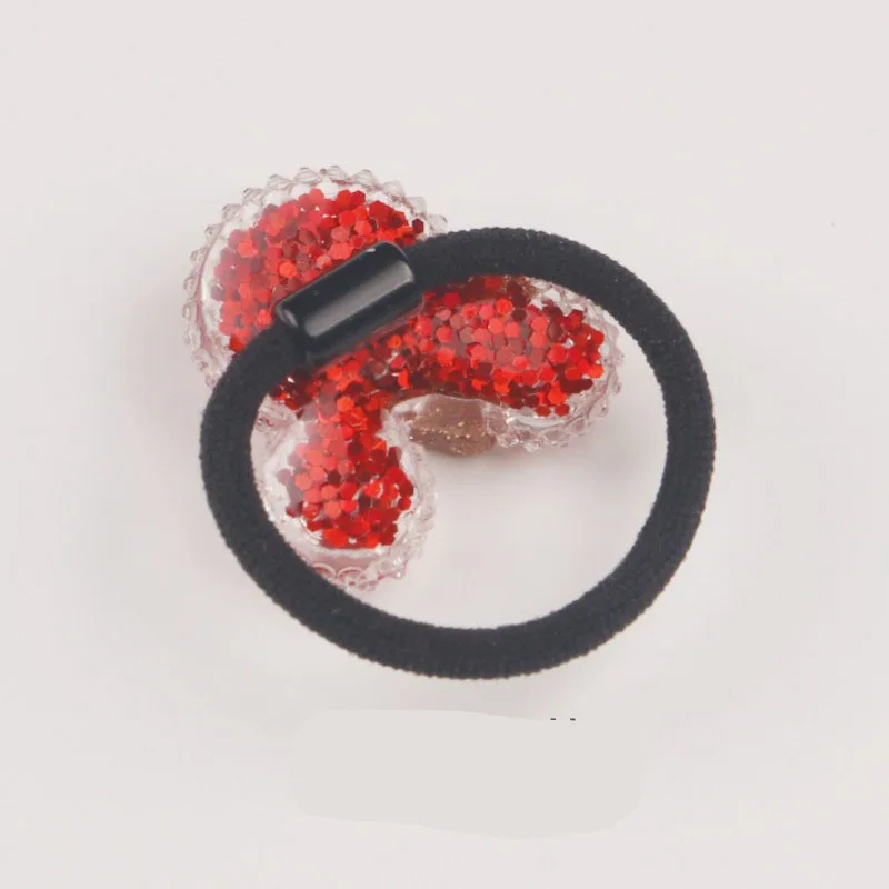 2023 New Year Red elastic Hair Bands For Girls cute Mickey Rabbit