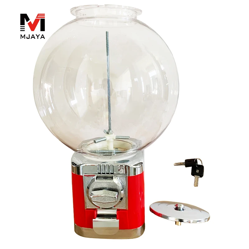 For 22~30mm Gumballs or Capsules Red Toy Vending Machine Gashapon Machine Bouncing Ball Coin Operated Selector No Drawer Box