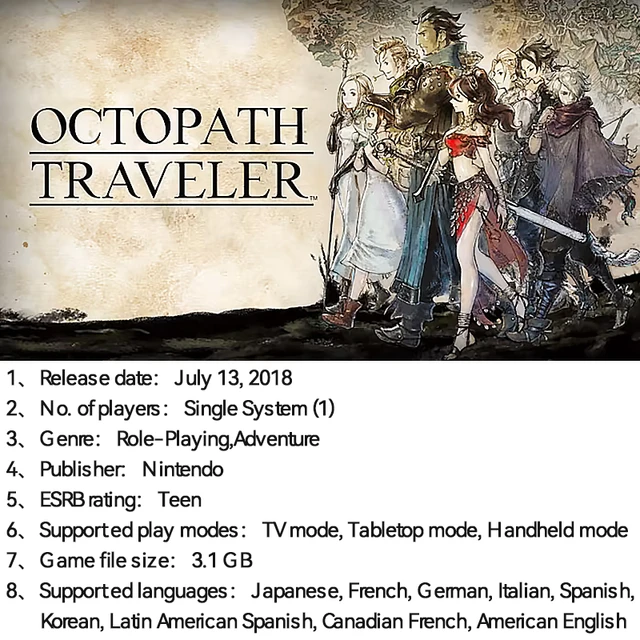 Nintendo Switch Octopath Traveler Korean