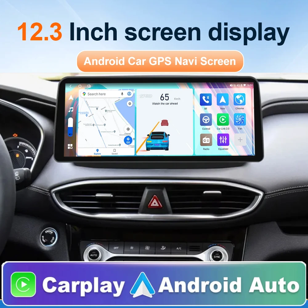 

12.3 Inch Android13 For Hyundai Santa Fe 4 2018 - 2021 Car Radio GPS Navigation Recorder Multimedia Player Built in Carplay