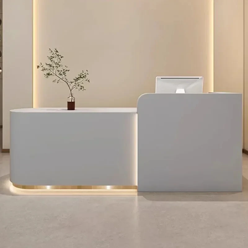 White Church Pulpit Front Desk Lectern Restaurant Tables Hair Salon Standing Office Shop Counter Bar Hair Bureau Furniture